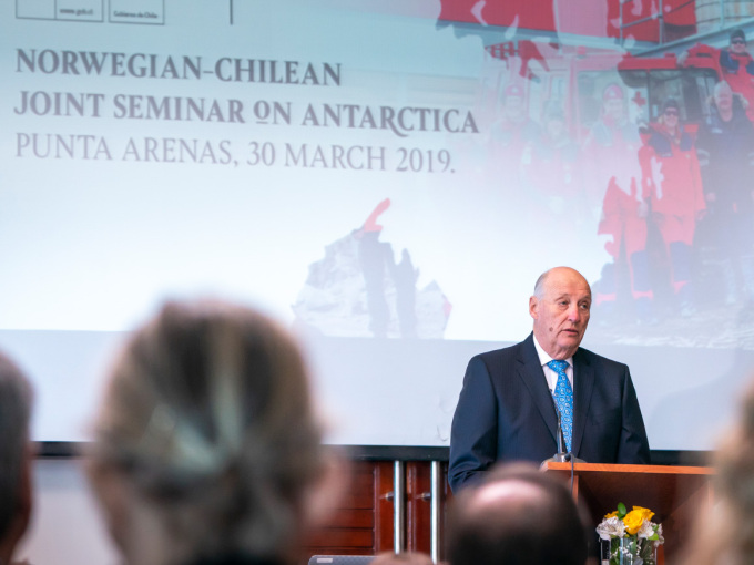 King Harald opened a seminar on the Antarctic. Photo: Heiko Junge / NTB scanpix